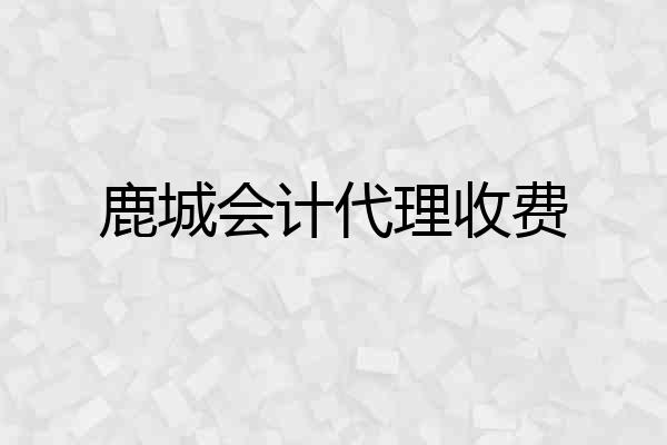 鹿城会计代理收费