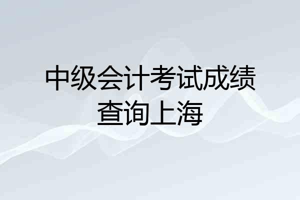 中级会计考试成绩查询上海