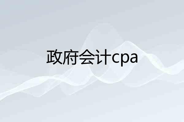 政府会计cpa
