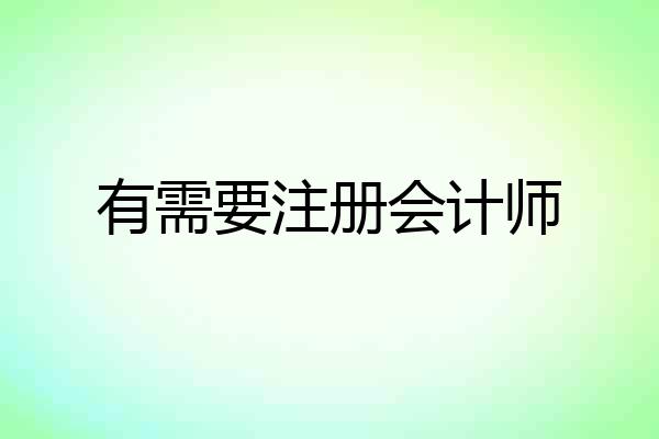 有需要注册会计师