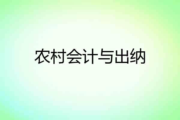 农村会计与出纳