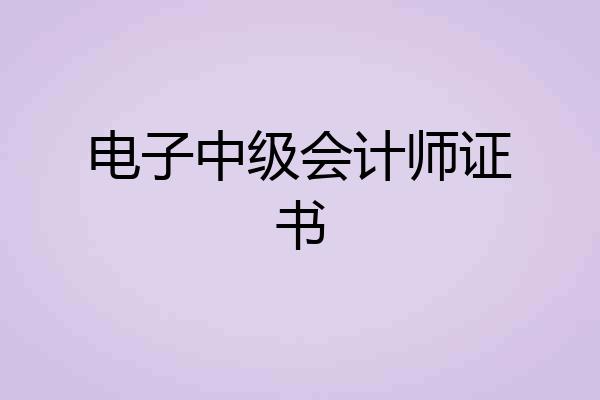 电子中级会计师证书