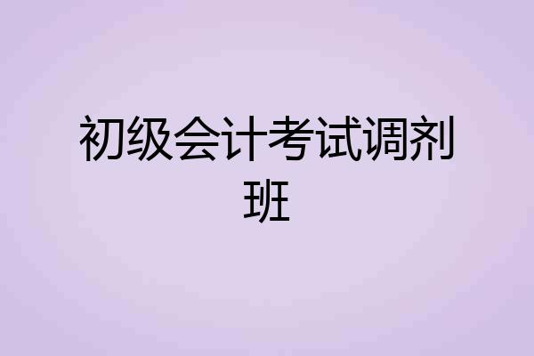 初级会计考试调剂班