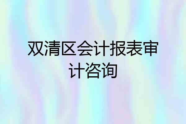 双清区会计报表审计咨询