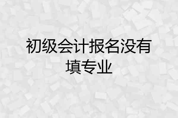 初级会计报名没有填专业
