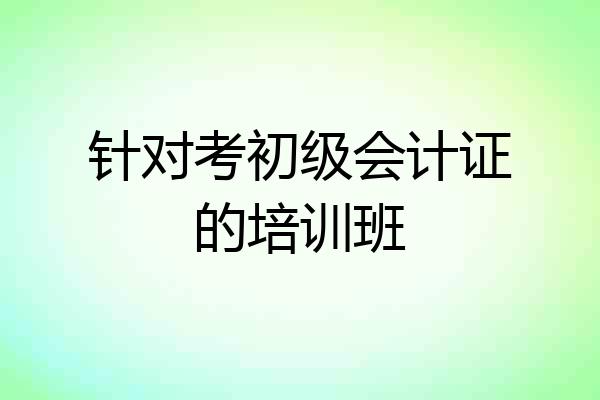 针对考初级会计证的培训班