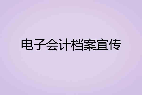 电子会计档案宣传