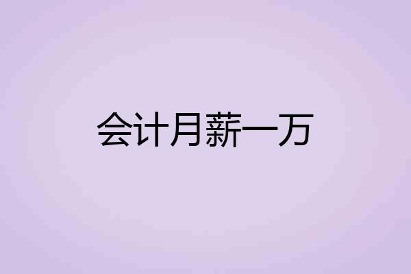 会计月薪一万