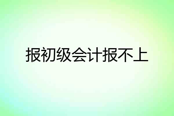 报初级会计报不上