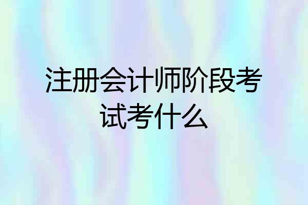 注册会计师阶段考试考什么