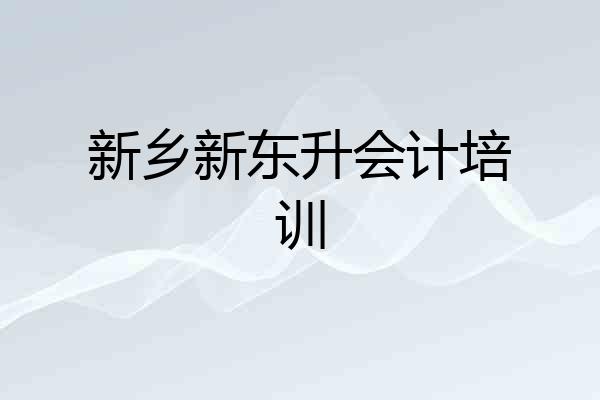 新乡新东升会计培训