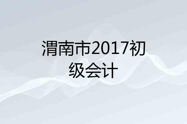 渭南市2017初级会计