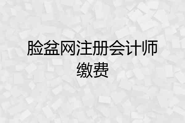 脸盆网注册会计师缴费
