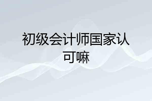 初级会计师国家认可嘛