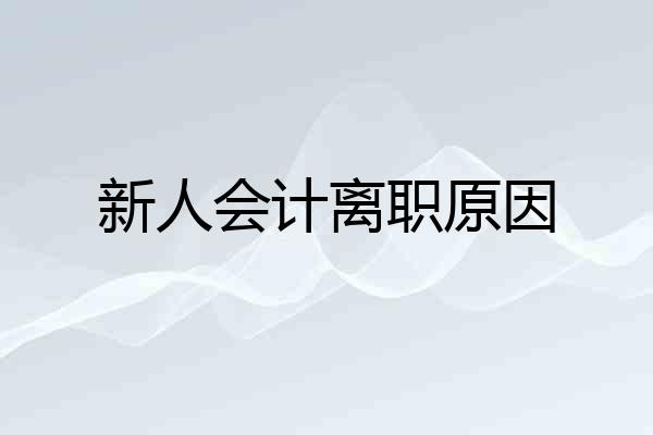 新人会计离职原因