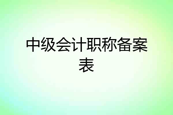 中级会计职称备案表