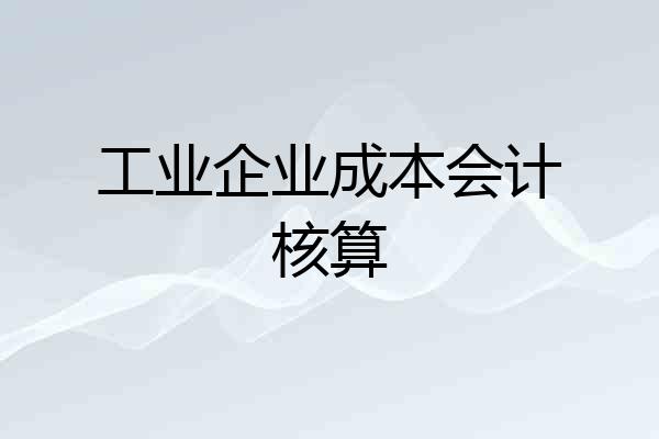 工业企业成本会计核算