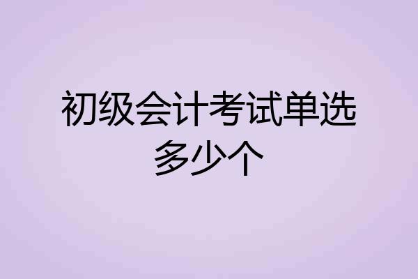 初级会计考试单选多少个