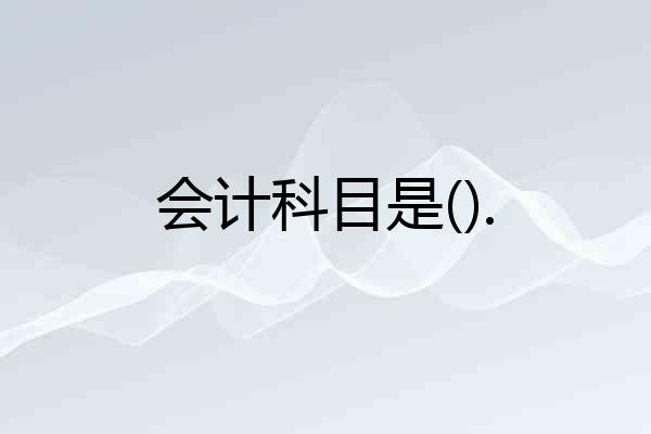会计科目是().
