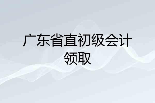 广东省直初级会计领取