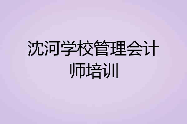 沈河学校管理会计师培训