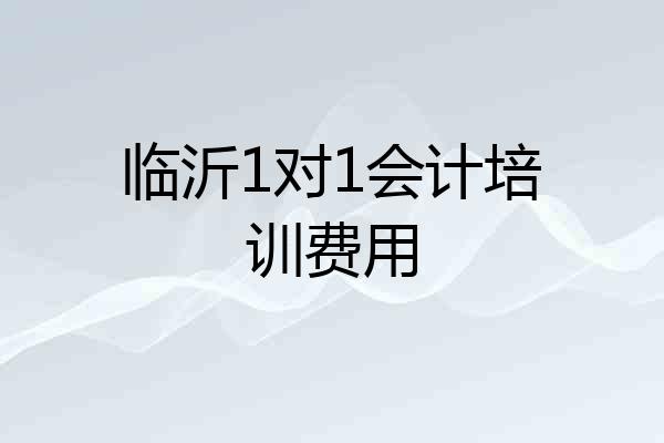 临沂1对1会计培训费用