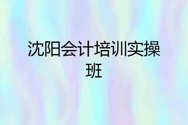 沈阳会计培训实操班