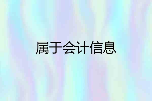 属于会计信息