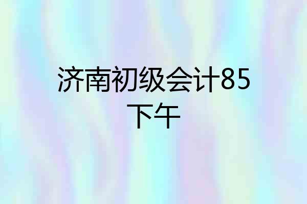 济南初级会计85下午