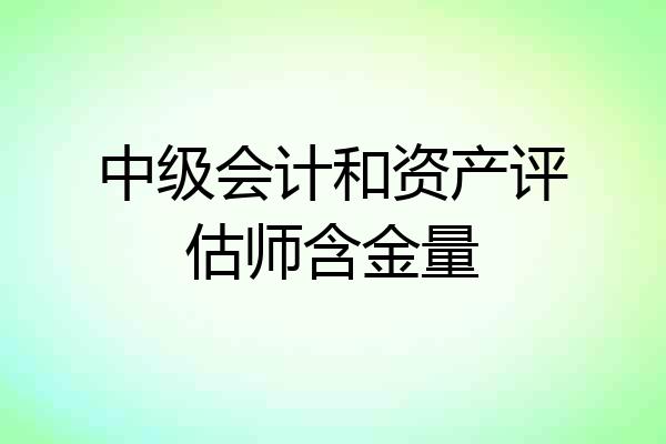中级会计和资产评估师含金量