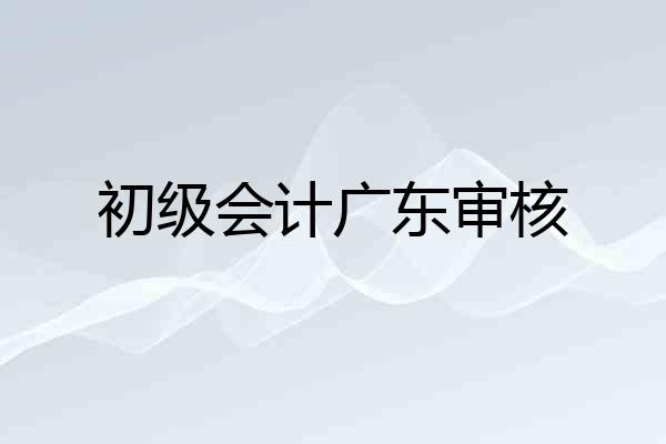 初级会计广东审核