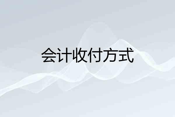 会计收付方式