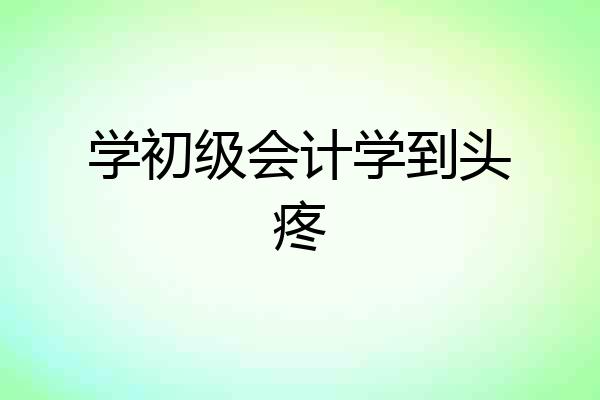 学初级会计学到头疼