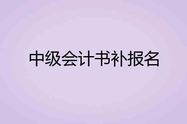 中级会计书补报名