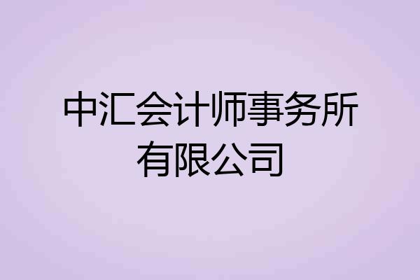 中汇会计师事务所有限公司