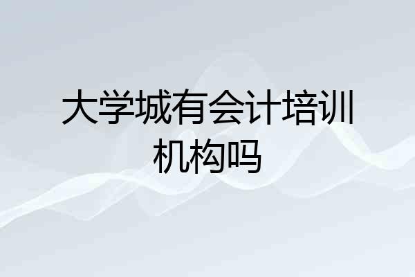 大学城有会计培训机构吗