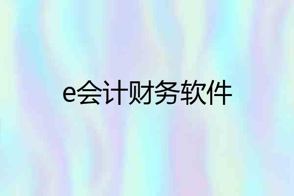 e会计财务软件