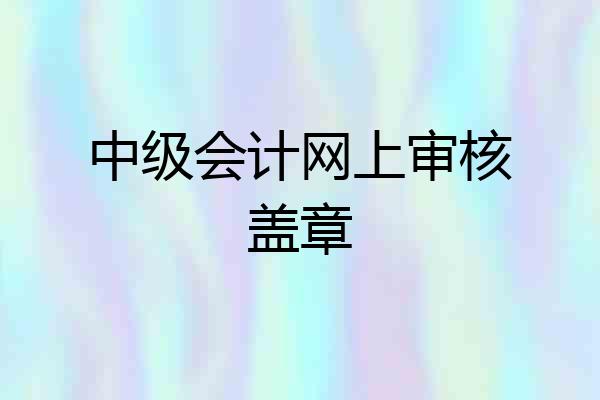 中级会计网上审核盖章