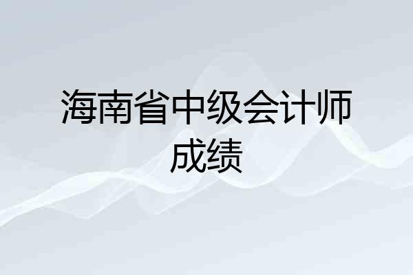 海南省中级会计师成绩