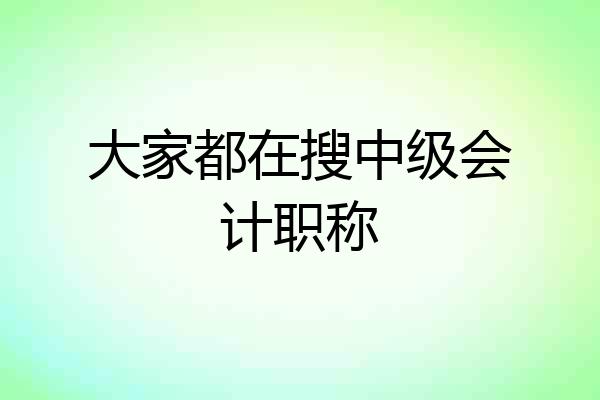 大家都在搜中级会计职称