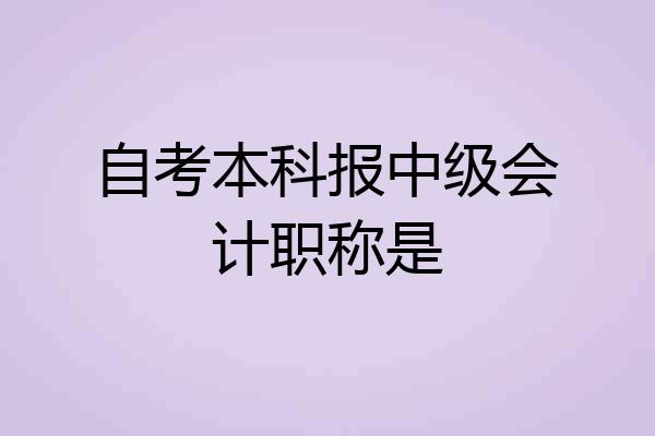 自考本科报中级会计职称是