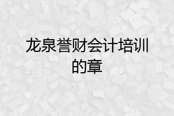 龙泉誉财会计培训的章