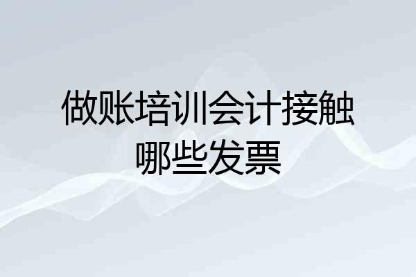 做账培训会计接触哪些发票