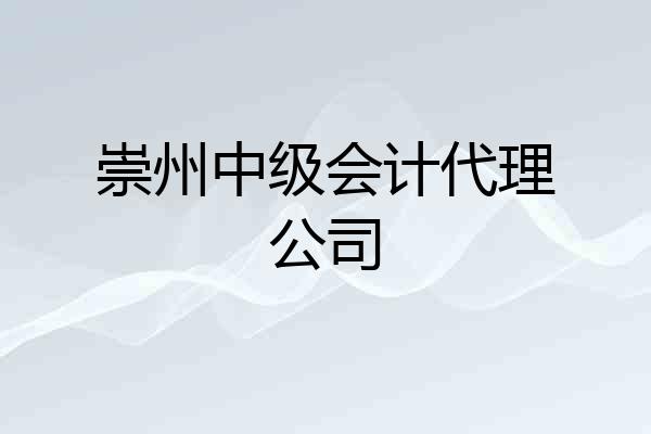 崇州中级会计代理公司