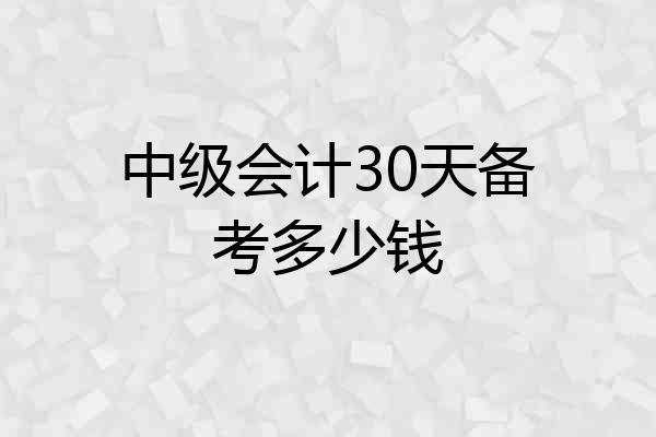 中级会计30天备考多少钱