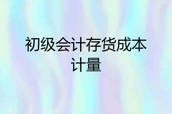 初级会计存货成本计量