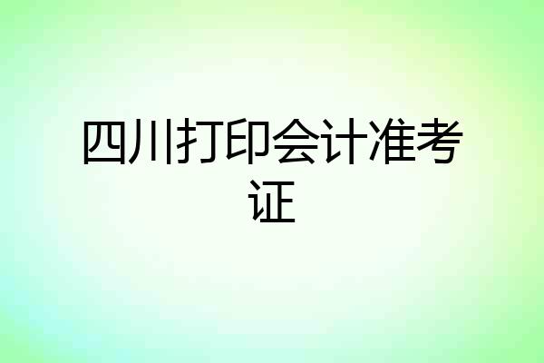 四川打印会计准考证