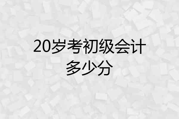 20岁考初级会计多少分
