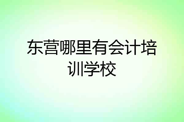 东营哪里有会计培训学校