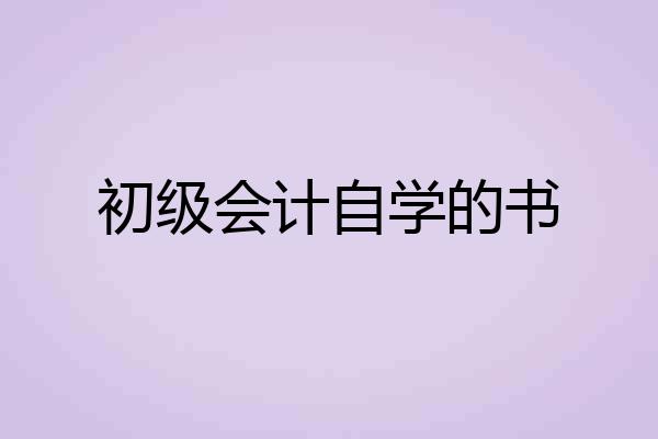 初级会计自学的书